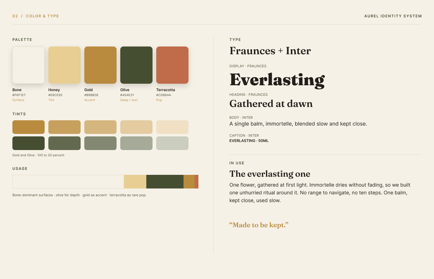 AUREL color and type system